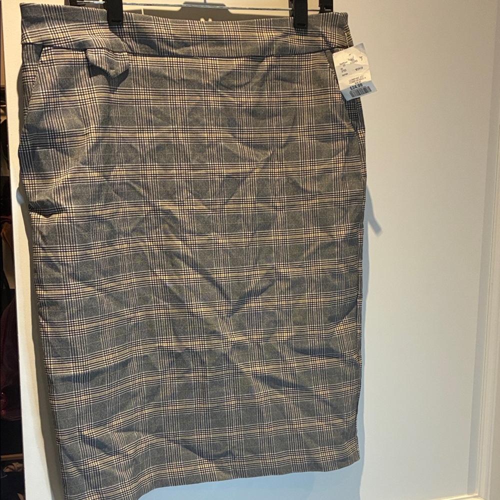 BNWT Jules & Leopold Elegant Gray Plaid Pencil Skirt👵MT